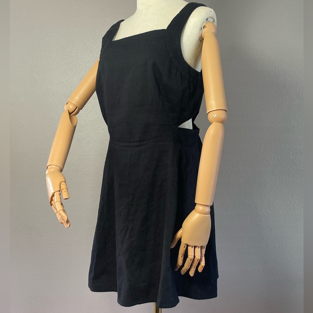 Ecote black linen mini dress